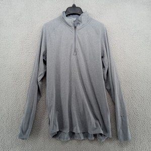 Nike Sweater Mens Medium Light Gray Dri Fit Quarter Zip Pullover‎ Athleisure